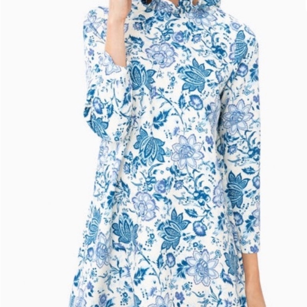 Tuckernuck Daphne dress nwt!! Spring bow blue and white dress floral - Picture 3 of 7